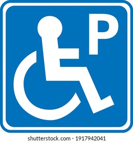 Disabled Parking blue sign board