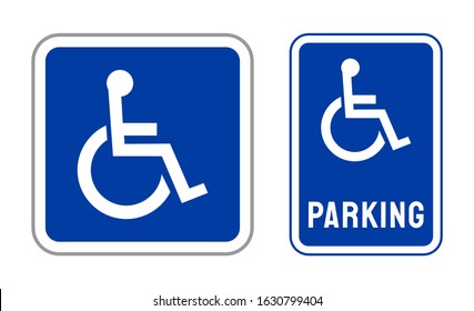 Disabled parking permit icon symbol sign vector isolated on white