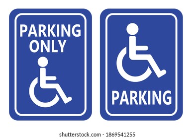 Disabled Parking Sign Blue Color Icons Stock Vector (Royalty Free ...