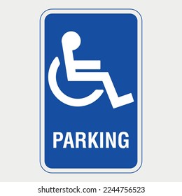 Ilustración del vector de signo de estacionamiento inhabilitado