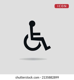 Disabled Parking Space Icon, Disabled Location Vector Symbol, Flat Icon.