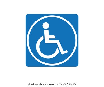 Disabled Parking Symbol Sign, Vector Illustration, Isolated On White Background Label. EPS 10