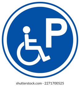 Disabled Parking Symbol Sign, Vector Illustration, Isolate On White Background Label. EPS10  