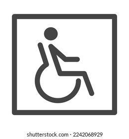 Disabled patient line icon. Linear style sign. Disabled person outline vector icon.