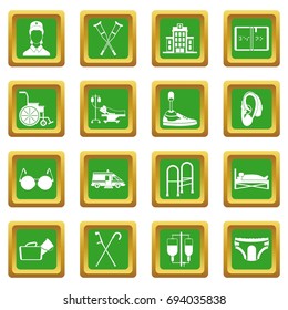Disabled people care set in simple style for any design