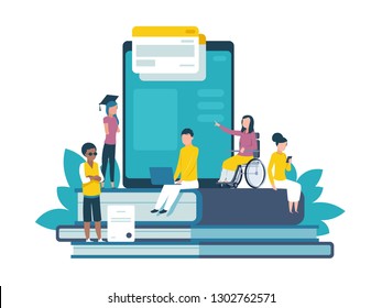 Accessible Education Website Online Learning Disabled Stock Vector ...