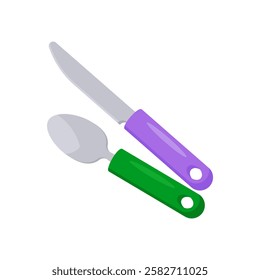 Disabled People Cutlery, Disability Vector Illustration Isolated