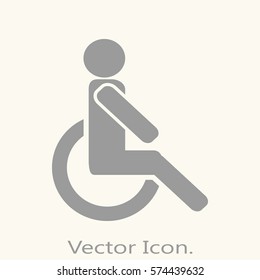 disabled people icon isolated sign symbol and flat style for app, web and digital design. Vector illustration.