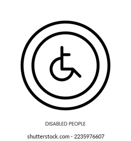 disabled people icon. Line Art Style Design Isolated On White Background
