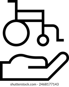 disabled people icon. Thin linear style design isolated on white background