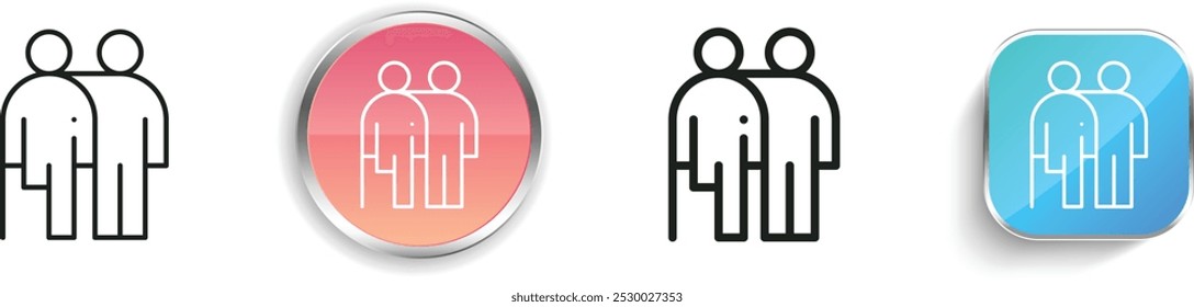 disabled people icon. Thin Linear, Regular and Button Style Design Isolated On White Background