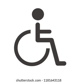 Disabled people icon,sign design on white background,Simple flat symbol for logo,infographics,web,illustration,vector,EPS10