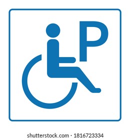 Disabled people parking on white background vector illustration 