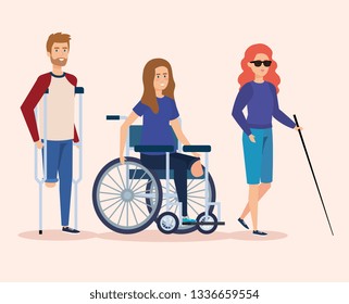 disabled people with physical injury rehabilitation