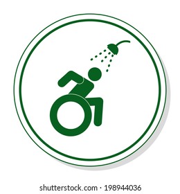 disabled people shower vector icon