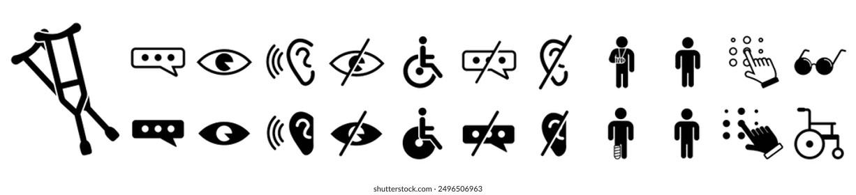 disabled people sick icon bundle pack