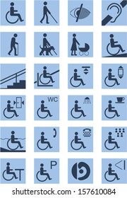 disabled people signs vector 