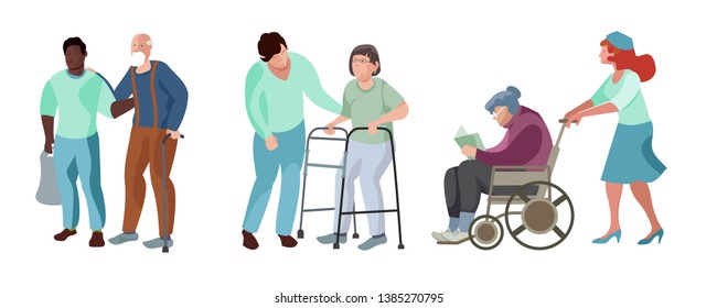 Disabled People Who Have Help Medical Stock Vector (Royalty Free ...