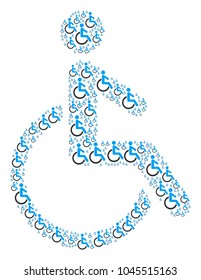 Disabled Person composition made in the combination of disabled person pictograms. Vector iconized collage composed from simple items.