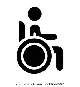 disabled person glyph icon illustration vector graphic