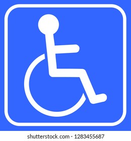 Disabled person, handicap icon. Wheelchair symbol, isolated vector illustration.