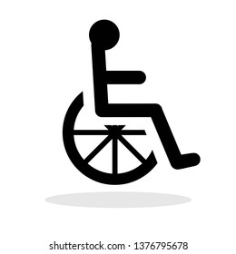 Disabled person / Handicapped person icon in flat style. Wheelchair symbol for your web site design, logo, app, UI Vector EPS 10.