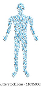 Disabled person human avatar. Vector disabled person icons are grouped into man illustration.