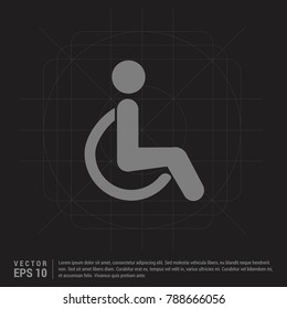 Disabled person icon - Black Creative Background