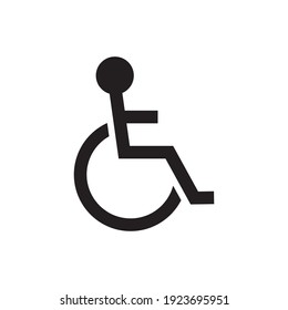 Disabled person icon on white background