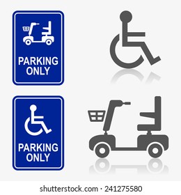 Disabled person icon set