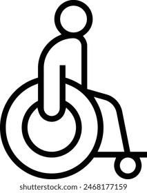 disabled person icon. Thin linear style design isolated on white background