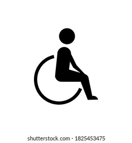 Plantilla de logotipo de ilustración de vector de icono de persona inhabilitada