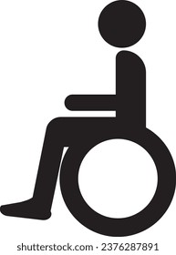 Icono de persona deshabilitada. Signo de estilo lineal vectorial de persona deshabilitada. Icono vectorial de silla de ruedas. Ilustración de símbolo Gráficos vectoriales. Icono de persona deshabilitada en un fondo claro