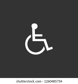 disabled person icon vector. disabled person sign on black background. disabled person icon for web and app