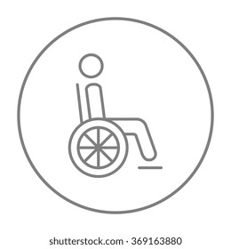 Icono de línea de persona deshabilitada.
