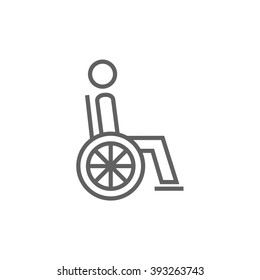 Disabled person line icon.