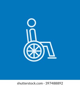 Icono de línea de persona deshabilitada.