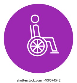 Disabled person line icon.