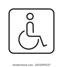 persona discapacitada. Icono de vector de línea en fondo blanco. Elementos de diseño de alta calidad. Razo de estilo lineal editable. Icono de vector