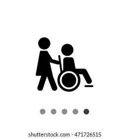 Disabled person with nurse