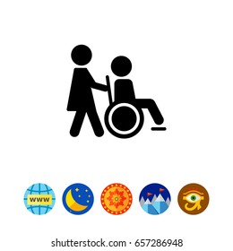 Disabled person with nurse