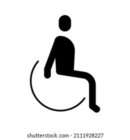 Disabled person on wheelchair. Infographic element. Simple icon. Vector file.