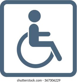 Disabled person on the wheelchair vector icon