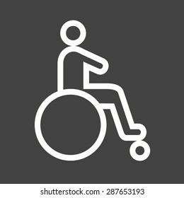 Disabled person, paralyze icon vector image. Can also be used for healthcare and medical. Suitable for mobile apps, web apps and print media.