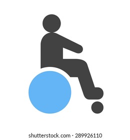 Disabled person, paralyze icon vector image. Can also be used for healthcare and medical. Suitable for mobile apps, web apps and print media.