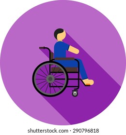 Disabled person, paralyze icon vector image. Can also be used for healthcare and medical. Suitable for mobile apps, web apps and print media.