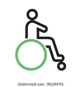 Disabled person, paralyze icon vector image. Can also be used for healthcare and medical. Suitable for mobile apps, web apps and print media.