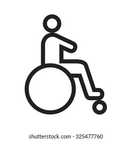 Disabled person, paralyze icon vector image. Can also be used for healthcare and medical. Suitable for mobile apps, web apps and print media.