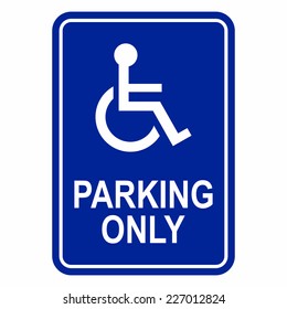 Disabled person parking sign