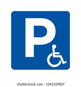 Disabled person parking sign - Vector